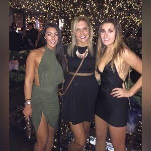 House Of CB London Green Backless Dress